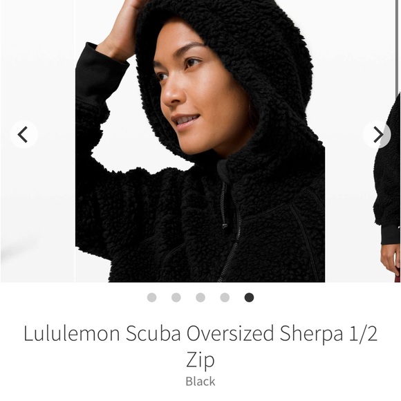 Lululemon scuba oversized Sherpa 1/2 zip black hoodie Sz M/L - Picture 4 of 9